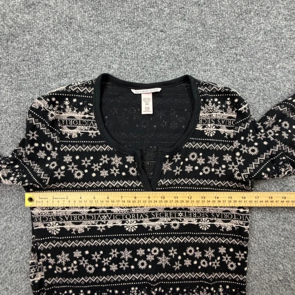 Victoria's Secret Christmas Snowflake Fair Isle Thermal Pajama Set S